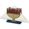 Wooden Menorah Napkin Holder – Hanukkah Table Decor & Judaica Holiday Accessory, 4" x 4"